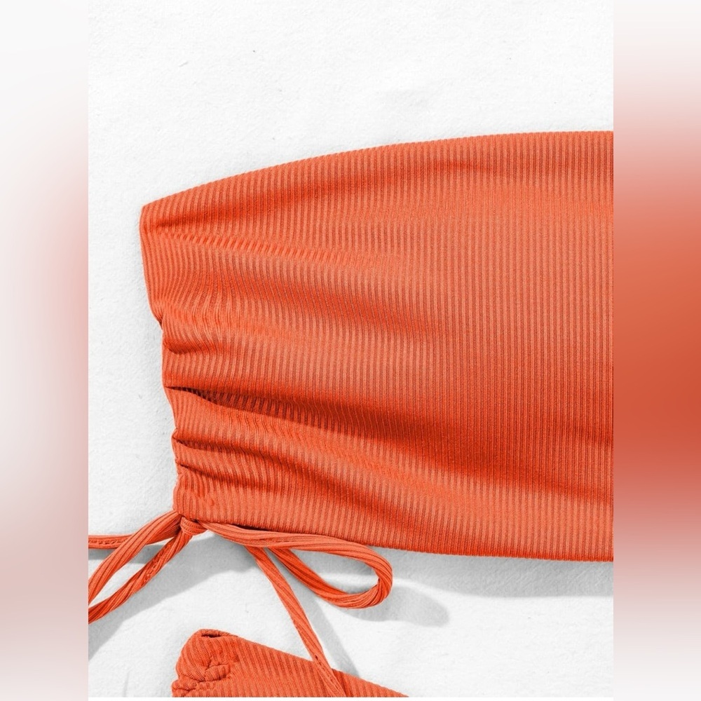 Qlarnaweer Women’s Swimsuit Strapless Bandeau Bikini Set 2 Piece NWOT - Picture 5 of 7